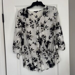 West Kei Black Floral Women's Blouse